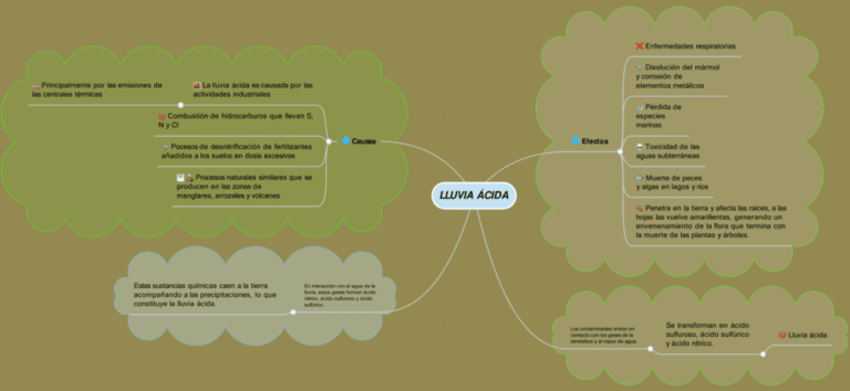 Mapas mentales de la lluvia ácida 【Descargar】