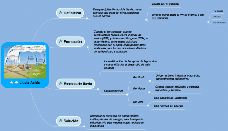 Mapas mentales de la lluvia ácida 【Descargar】