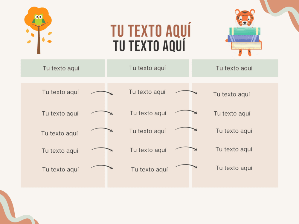 Plantilla de cuadro de doble entrada para niños 5