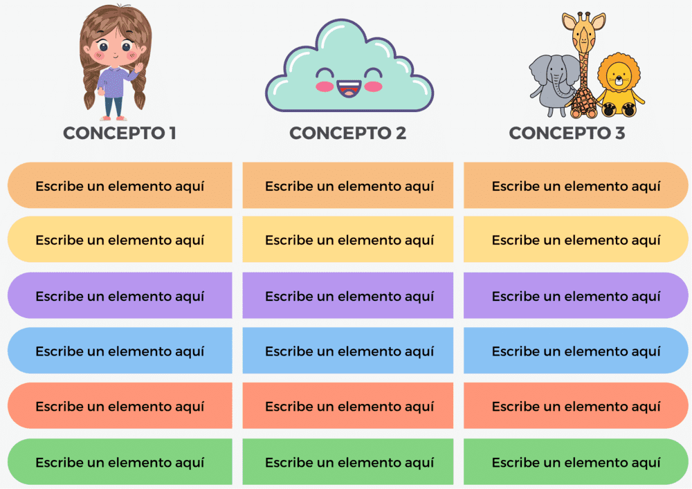 Plantilla de cuadro de doble entrada para niños 7