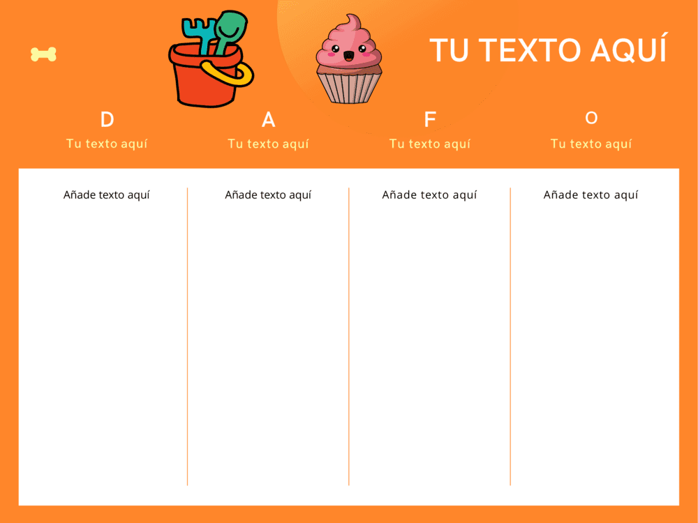 Plantilla de cuadro de doble entrada para niños 9